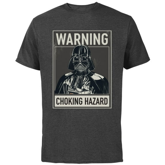 Star Wars Darth Vader Warning Choking Hazard - Short Sleeve Cotton T-Shirt for Adults -Customized-Charcoal