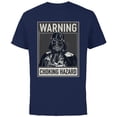 thumbnail image 1 of Star Wars Darth Vader Warning Choking Hazard - Short Sleeve Cotton T-Shirt for Adults -Customized-Navy, 1 of 5