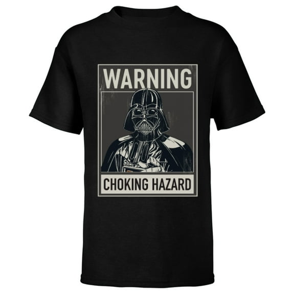 Star Wars Darth Vader Warning Choking Hazard - Short Sleeve T-Shirt for Kids -Customized-Black