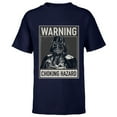 thumbnail image 1 of Star Wars Darth Vader Warning Choking Hazard - Short Sleeve T-Shirt for Kids -Customized-Navy, 1 of 5