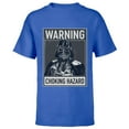 thumbnail image 1 of Star Wars Darth Vader Warning Choking Hazard - Short Sleeve T-Shirt for Kids -Customized-Royal, 1 of 5