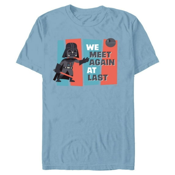 Star Wars Darth Vader We Meet Again at Last Toon Style - Short Sleeve Blended T-Shirt for Adults - Customized-Ocean Blue