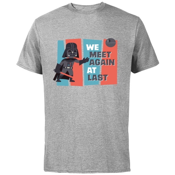 Star Wars Darth Vader We Meet Again at Last Toon Style - Short Sleeve Cotton T-Shirt for Adults - Customized-Athletic Heather