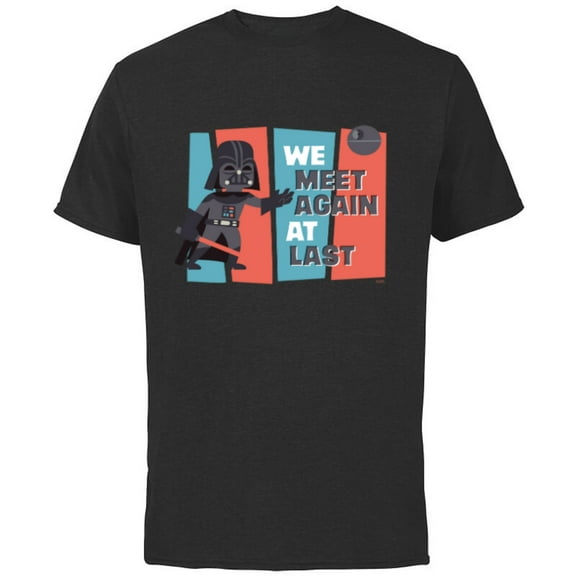 Star Wars Darth Vader We Meet Again at Last Toon Style - Short Sleeve Cotton T-Shirt for Adults - Customized-Black