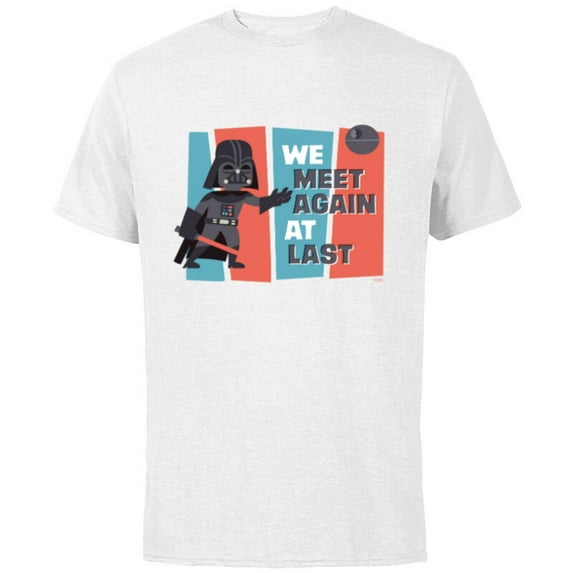 Star Wars Darth Vader We Meet Again at Last Toon Style - Short Sleeve Cotton T-Shirt for Adults - Customized-White