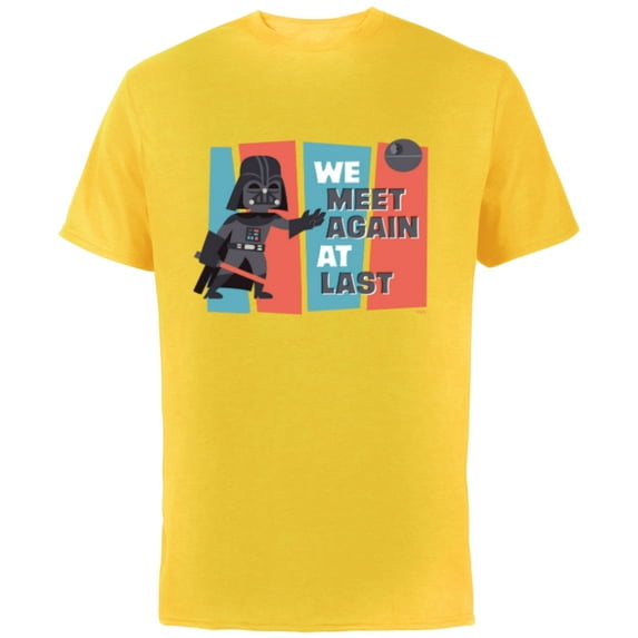 Star Wars Darth Vader We Meet Again at Last Toon Style - Short Sleeve Cotton T-Shirt for Adults - Customized-Yellow