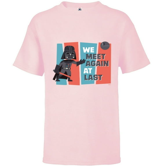Star Wars Darth Vader We Meet Again at Last Toon Style - Short Sleeve T-Shirt for Kids - Customized-Soft Pink