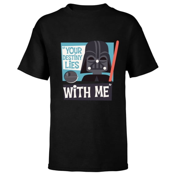 Star Wars Darth Vader Your Destiny Lies With Me Stylized - Short Sleeve T-Shirt for Kids - Customized-Black