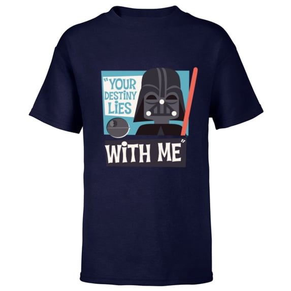 Star Wars Darth Vader Your Destiny Lies With Me Stylized - Short Sleeve T-Shirt for Kids - Customized-Navy
