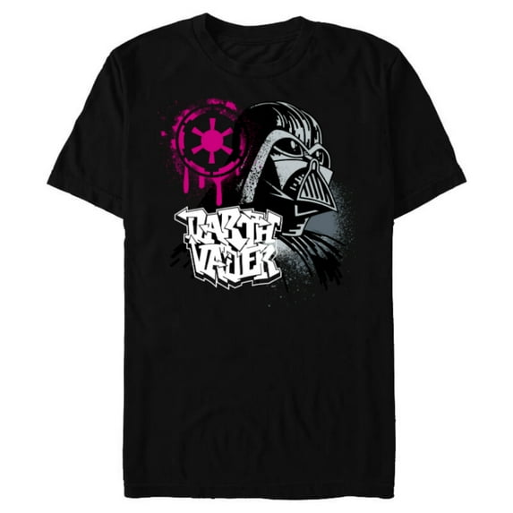 Star Wars Darth Vader and Imperial Symbol Graffiti - Short Sleeve Blended T-Shirt for Adults - Customized-Black