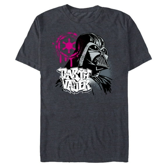 Star Wars Darth Vader and Imperial Symbol Graffiti - Short Sleeve Blended T-Shirt for Adults - Customized-Navy Heather