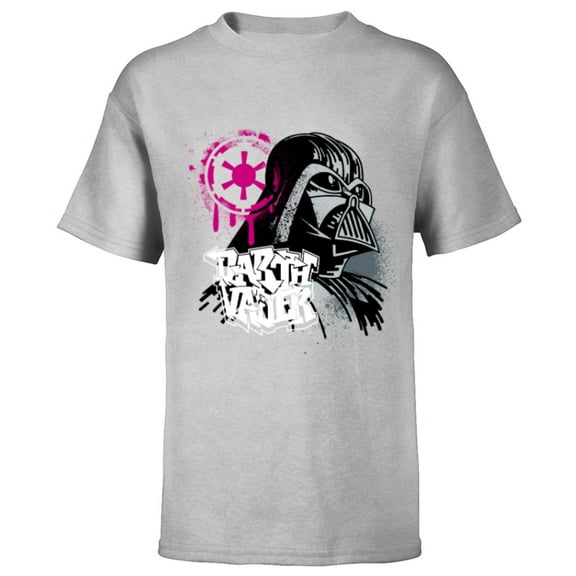 Star Wars Darth Vader and Imperial Symbol Graffiti - Short Sleeve T-Shirt for Kids - Customized-Athletic Heather