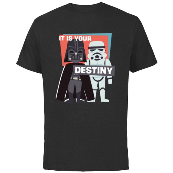 Star Wars Darth Vader and Stormtrooper It is Your Destiny - Short Sleeve Cotton T-Shirt for Adults - Customized-Black