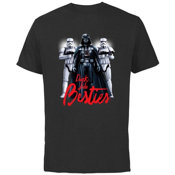 Star Wars Darth Vader and Stormtroopers Dark Side Besties - Short Sleeve Cotton T-Shirt for Adults - Customized-Black