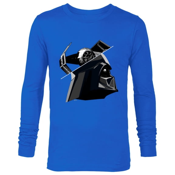 Star Wars Darth Vader and TIE Advanced Starfighter - Long Sleeve T-Shirt for Men - Customized-Navy