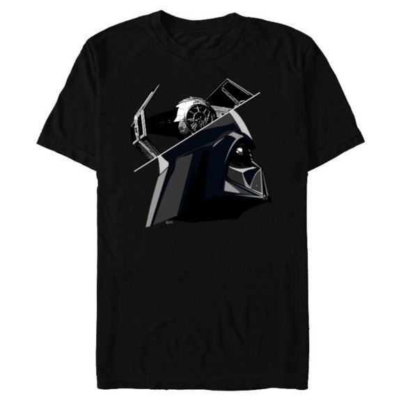 Star Wars Darth Vader and TIE Advanced Starfighter - Short Sleeve Blended T-Shirt for Adults - Customized-Black