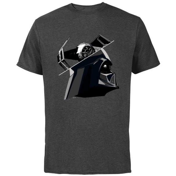 Star Wars Darth Vader and TIE Advanced Starfighter - Short Sleeve Cotton T-Shirt for Adults - Customized-Charcoal