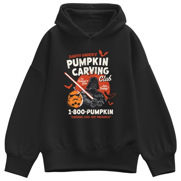 Star Wars - Darth Vader's Pumpkin Carving Club Women's Oversized Fleece Hoodie Sweatshirt
