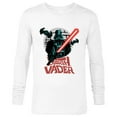 thumbnail image 1 of Star Wars Darth Vader with Lightsaber Block Print Style - Long Sleeve T-Shirt for Men - Customized-White, 1 of 5