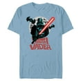 thumbnail image 1 of Star Wars Darth Vader with Lightsaber Block Print Style - Short Sleeve Blended T-Shirt for Adults - Customized-Ocean Blue, 1 of 5