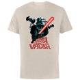 thumbnail image 1 of Star Wars Darth Vader with Lightsaber Block Print Style - Short Sleeve Cotton T-Shirt for Adults - Customized-Natural, 1 of 5