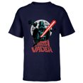 thumbnail image 1 of Star Wars Darth Vader with Lightsaber Block Print Style - Short Sleeve T-Shirt for Kids - Customized-Navy, 1 of 5
