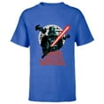 thumbnail image 1 of Star Wars Darth Vader with Lightsaber Block Print Style - Short Sleeve T-Shirt for Kids - Customized-Royal, 1 of 5