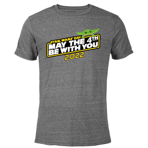 Star Wars Day Grogu May The 4th Be With You 2022 - Short Sleeve Blended T-Shirt for Adults - Customized-Dark Heather
