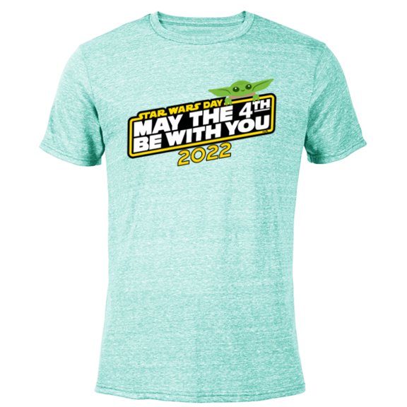 Star Wars Day Grogu May The 4th Be With You 2022 - Short Sleeve Blended T-Shirt for Adults - Customized-Ocean Blue