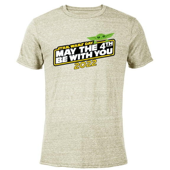 Star Wars Day Grogu May The 4th Be With You 2022 - Short Sleeve Blended T-Shirt for Adults - Customized-Yellow