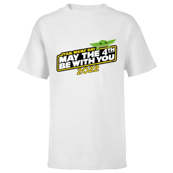 Star Wars Day Grogu May The 4th Be With You 2022 - Short Sleeve T-Shirt for Kids - Customized-White