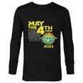 thumbnail image 1 of Star Wars Day May the 4th Be With You 2023 Grogu Distressed - Long Sleeve T-Shirt for Men - Customized-Black, 1 of 5