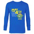 thumbnail image 1 of Star Wars Day May the 4th Be With You 2023 Grogu Distressed - Long Sleeve T-Shirt for Men - Customized-Navy, 1 of 5