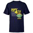 thumbnail image 1 of Star Wars Day May the 4th Be With You 2023 Grogu Distressed - Short Sleeve T-Shirt for Kids - Customized-Navy, 1 of 5