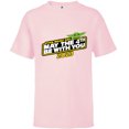 thumbnail image 1 of Star Wars Day May the 4th Be With You 2023 Logo Grogu - Short Sleeve T-Shirt for Kids - Customized-Soft Pink, 1 of 5