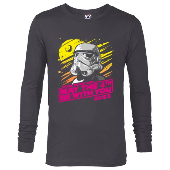 Star Wars Day May the 4th Be With You 2023 Stormtrooper - Long Sleeve T-Shirt for Men - Customized-Charcoal Heather
