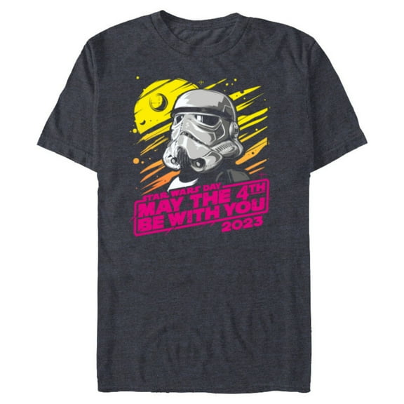 Star Wars Day May the 4th Be With You 2023 Stormtrooper - Short Sleeve Blended T-Shirt for Adults - Customized-Navy Heather