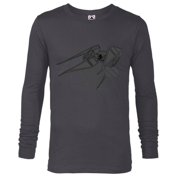 Star Wars Day May the 4th Be With You Kylo Ren TIE Fighter - Long Sleeve T-Shirt for Men - Customized-Charcoal Heather