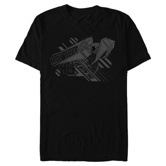 Star Wars Day May the 4th Be With You Kylo Ren TIE Fighter - Short Sleeve Blended T-Shirt for Adults - Customized-Black