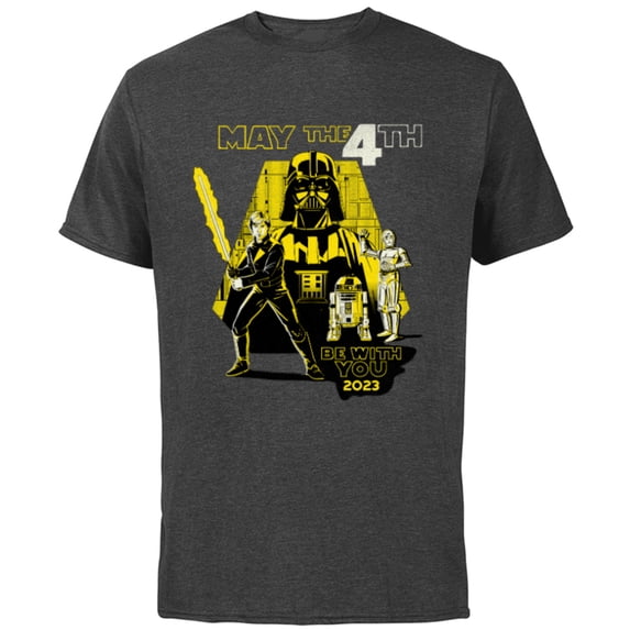 Star Wars Day May the 4th Be With You Return of the Jedi 40 - Short Sleeve Cotton T-Shirt for Adults - Customized-Charcoal