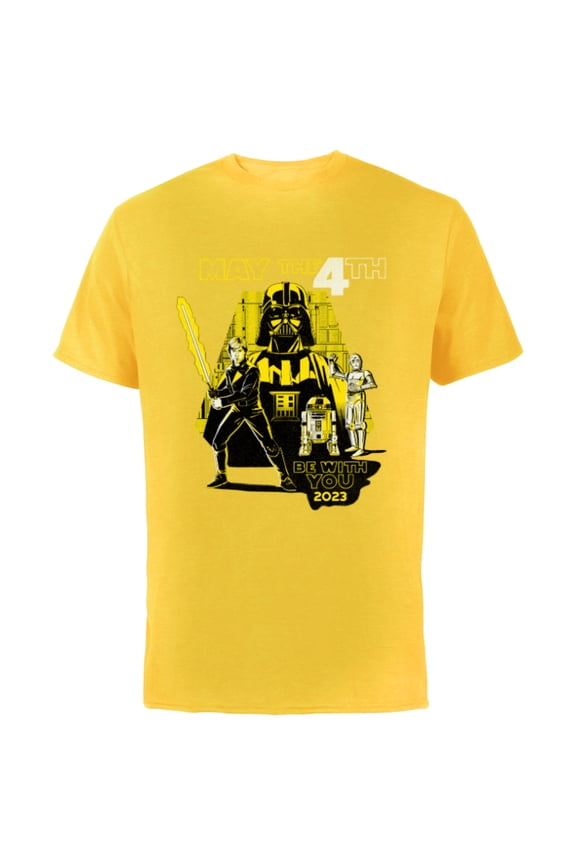 Day May the 4th Be With You Return of the Jedi 40 - Short Sleeve Cotton T-Shirt for Adults - Customized-Yellow