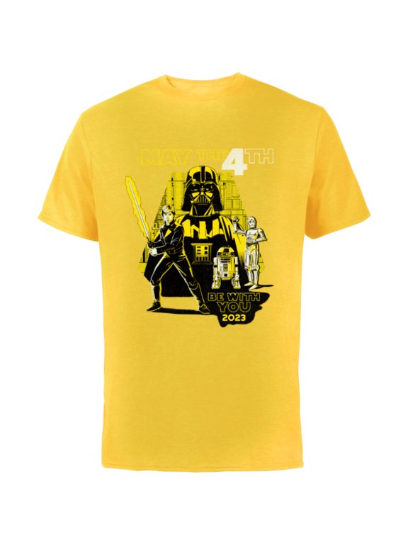 Day May the 4th Be With You Return of the Jedi 40 - Short Sleeve Cotton T-Shirt for Adults - Customized-Yellow