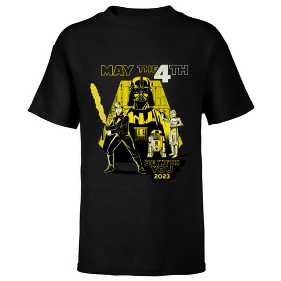 Star Wars Day May the 4th Be With You Return of the Jedi 40 - Short Sleeve T-Shirt for Kids - Customized-Black