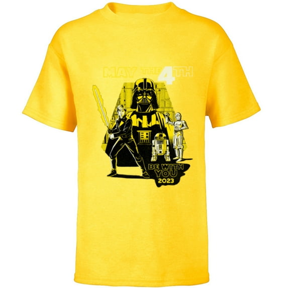Star Wars Day May the 4th Be With You Return of the Jedi 40 - Short Sleeve T-Shirt for Kids - Customized-Yellow
