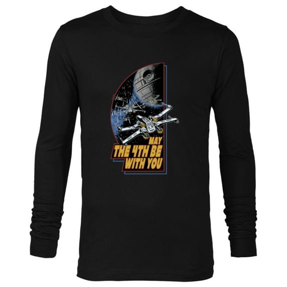 Star Wars Day May the 4th Be With You Vintage Space Battle - Long Sleeve T-Shirt for Men - Customized-Black