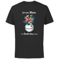 thumbnail image 1 of Star Wars Death Star Bouquet Love You Mom Mother's Day - Short Sleeve Cotton T-Shirt for Adults - Customized-Black, 1 of 5