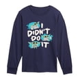 thumbnail image 1 of Star Wars - Didn't Do It Grogu - Youth Boys Long Sleeve Graphic T-Shirt, 1 of 4