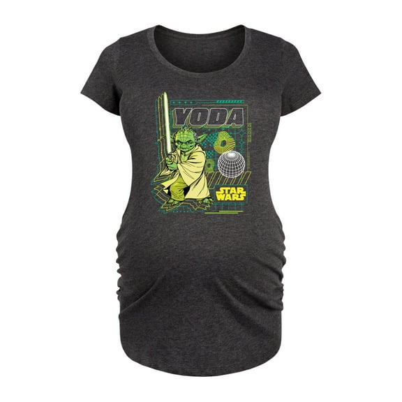 Star Wars - Digital Yoda - Maternity Scoop Neck Tee