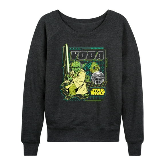 Star Wars - Digital Yoda - Women's French Terry Pullover Sweatshirt