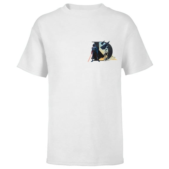 Star Wars Disney Alphabet Monogram Letter D for Darth Vader - Short Sleeve T-Shirt for Kids - Customized-White